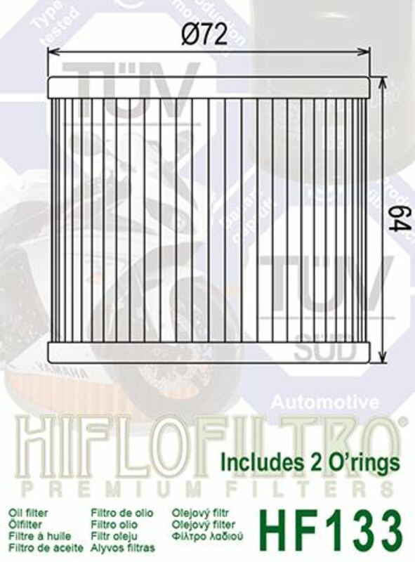 Filtro de Aceite Hiflofiltro HF133